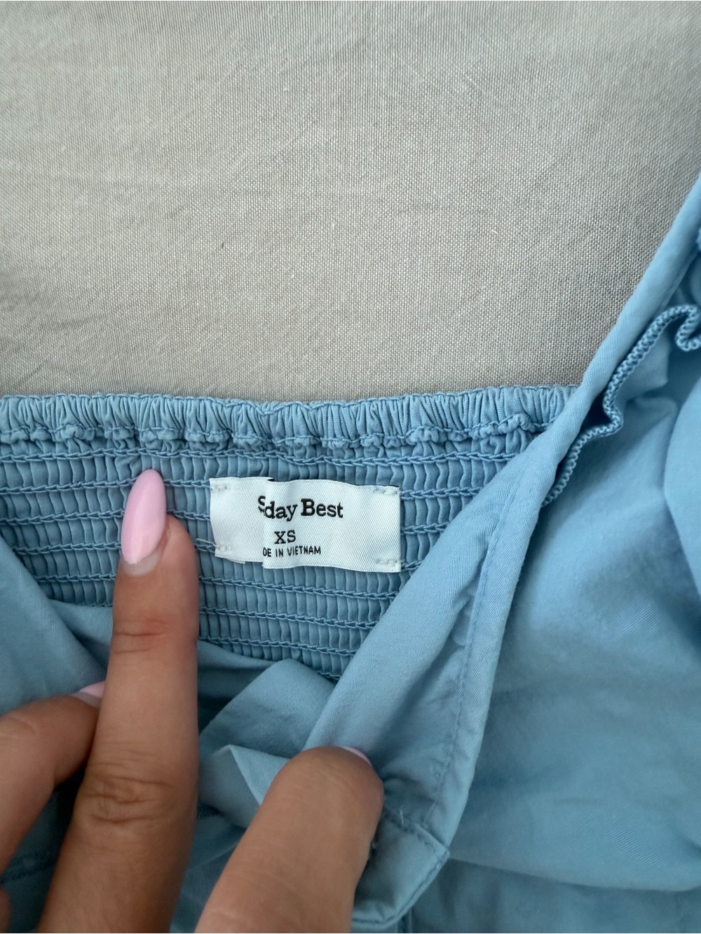 Sunday Best Light Blue Ruffled Strap Button-Front Tank - Picture 2 of 3